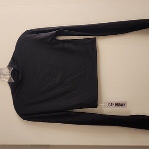 Joah Brown Cropped Mock Neck Long Sleeve